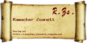 Ramacher Zsanett névjegykártya